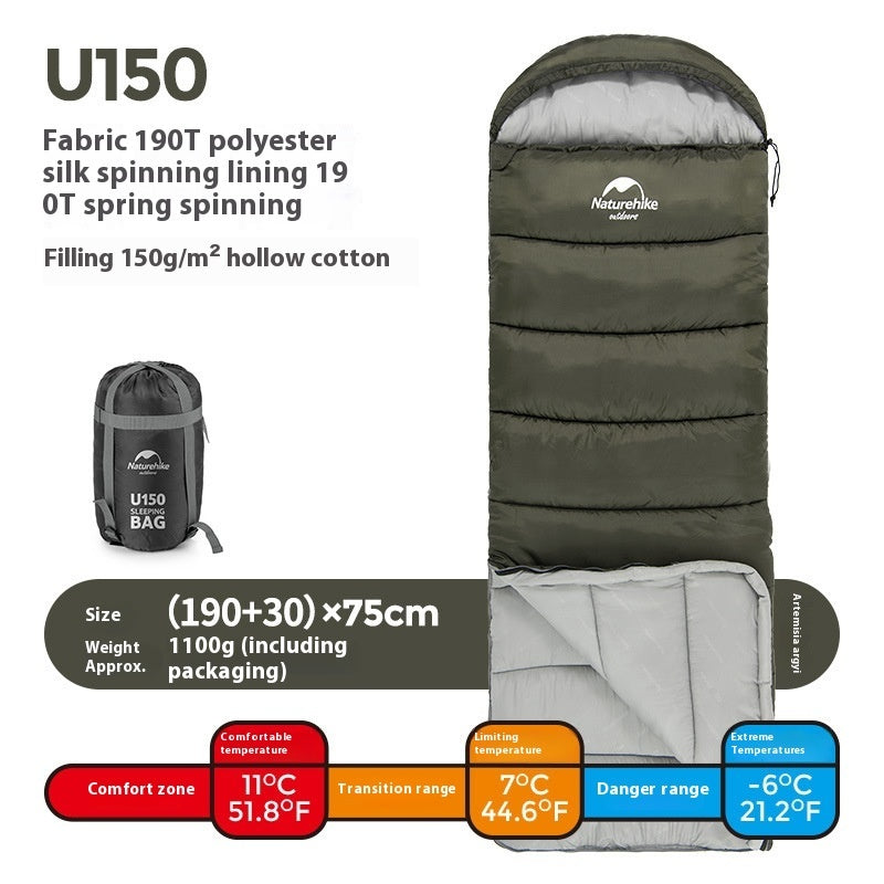 Naturehike Hooded Envelope Sleeping Bag Double Outdoor Camping