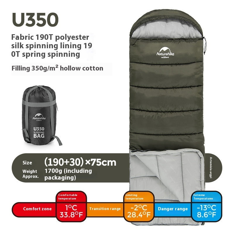 Naturehike Hooded Envelope Sleeping Bag Double Outdoor Camping
