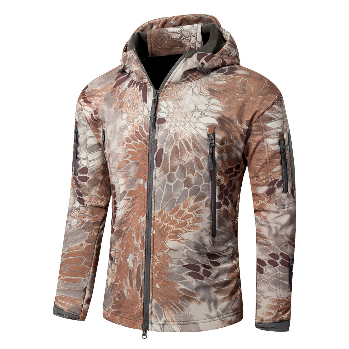 Large Softshell Fleece Camouflage Winter Jacket