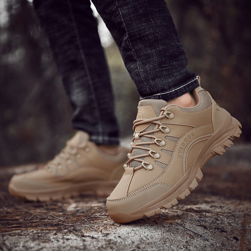 Men's Leather Low-Top Outdoor Hiking Boots
