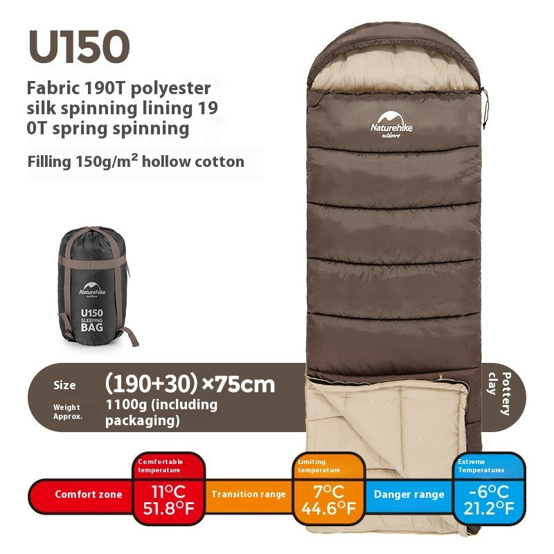 Naturehike Hooded Envelope Sleeping Bag Double Outdoor Camping