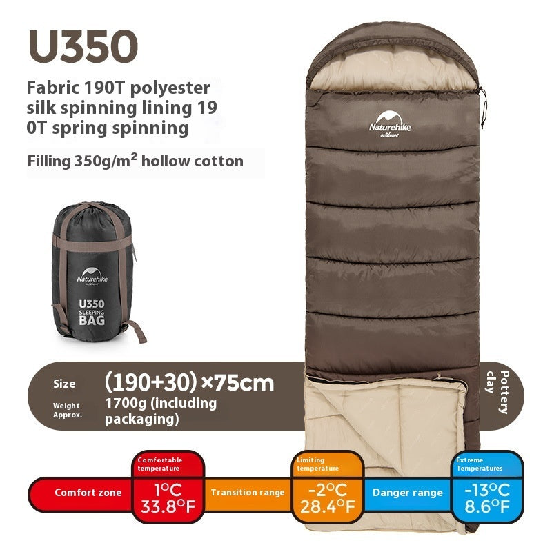Naturehike Hooded Envelope Sleeping Bag Double Outdoor Camping