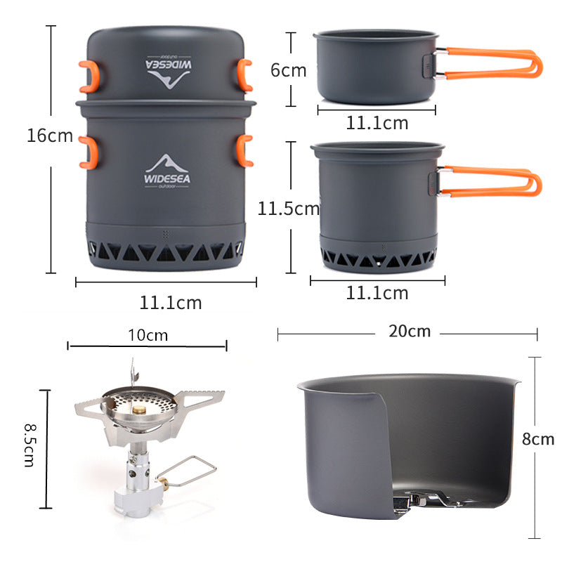 Widesea Outdoor Heat-Collecting Camping Cookware Set