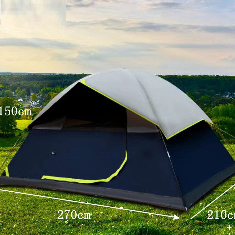 4 Person Black Coated Darkroom Camping Tent