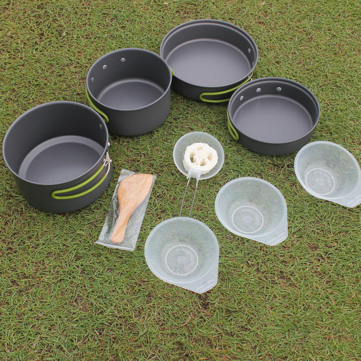 Portable Outdoor Camping Cookware Set Non-Stick for 2–3 People