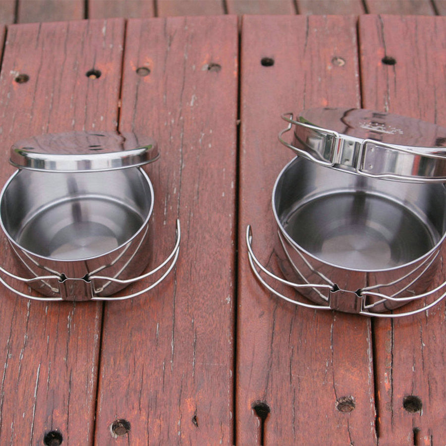 Outdoor Portable Stainless Steel Camping Cookware Set