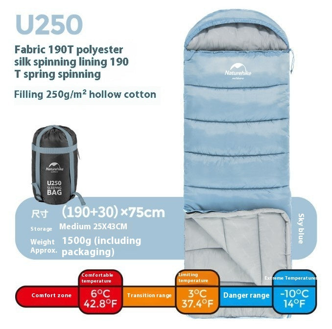 Naturehike Hooded Envelope Sleeping Bag Double Outdoor Camping