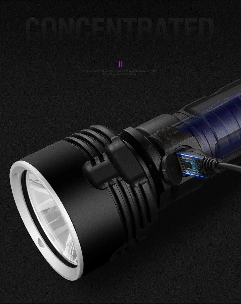 Rechargeable Super Bright LED Outdoor Flashlight with Focus
