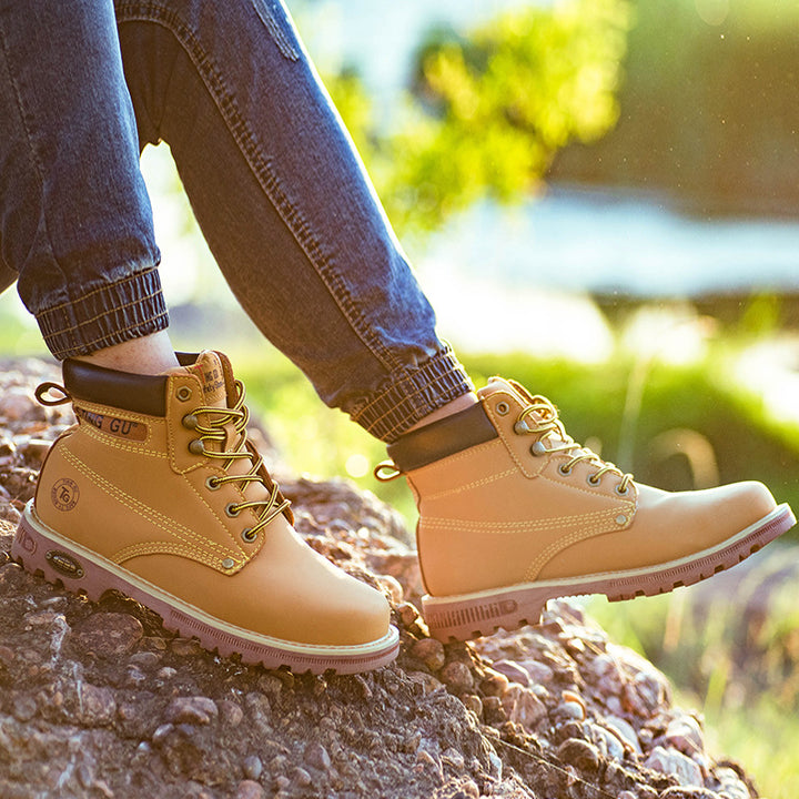 High-Cut Yellow Safety Work Boots Anti-Smash