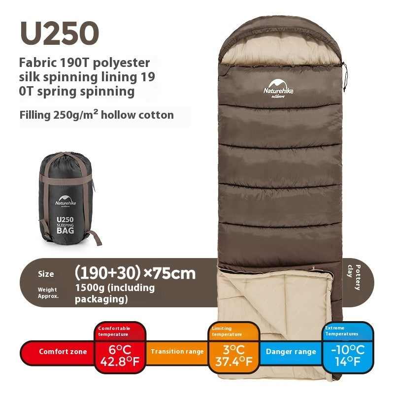 Naturehike Hooded Envelope Sleeping Bag Double Outdoor Camping