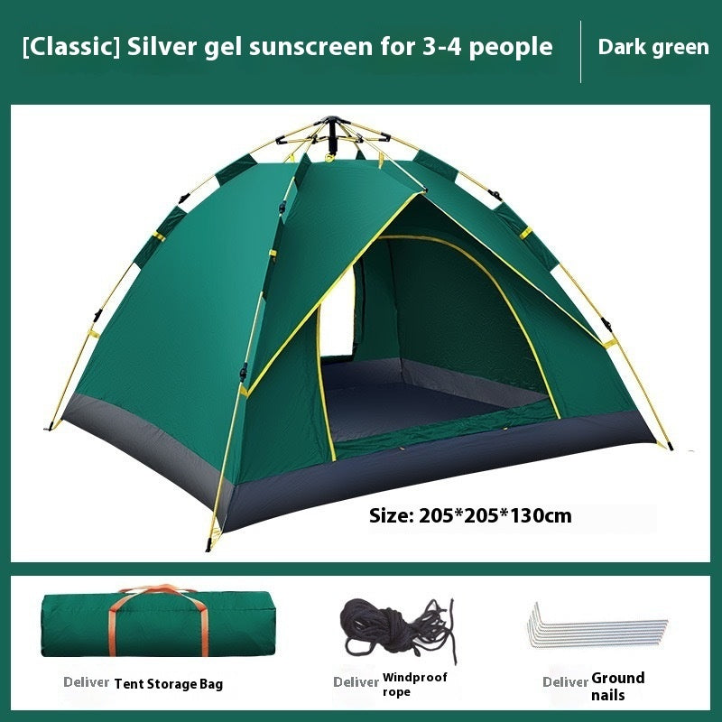 3–4 Person Automatic Outdoor Camping Tent with Rain Protection
