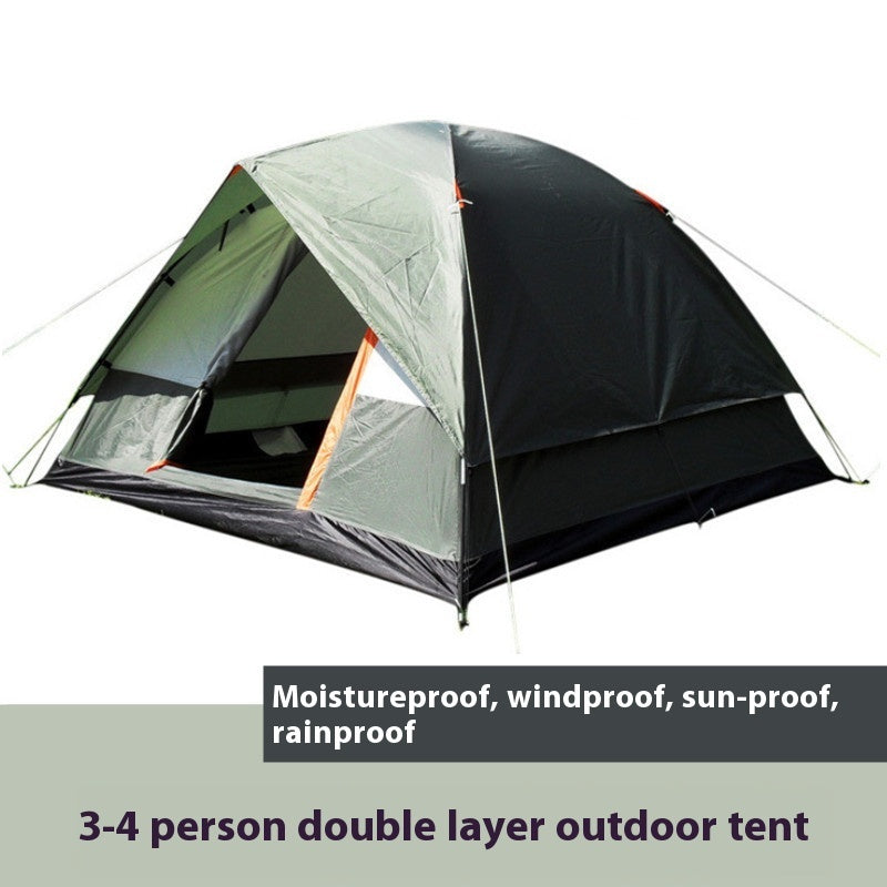 Outdoor Rainproof Double-Layer Family Travel Camping Tent