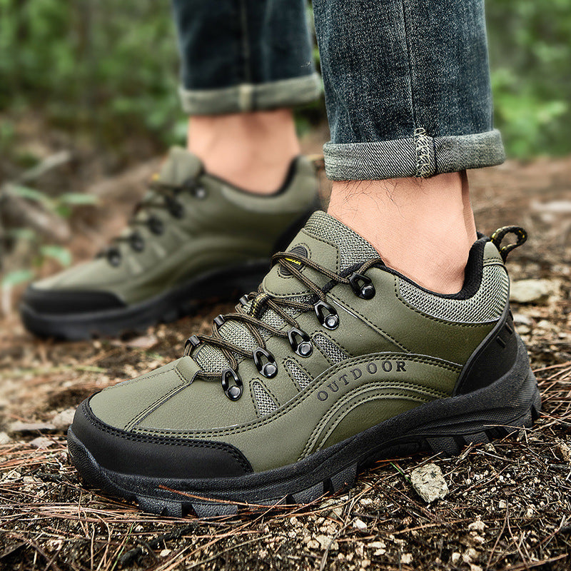 Men's Leather Low-Top Outdoor Hiking Boots