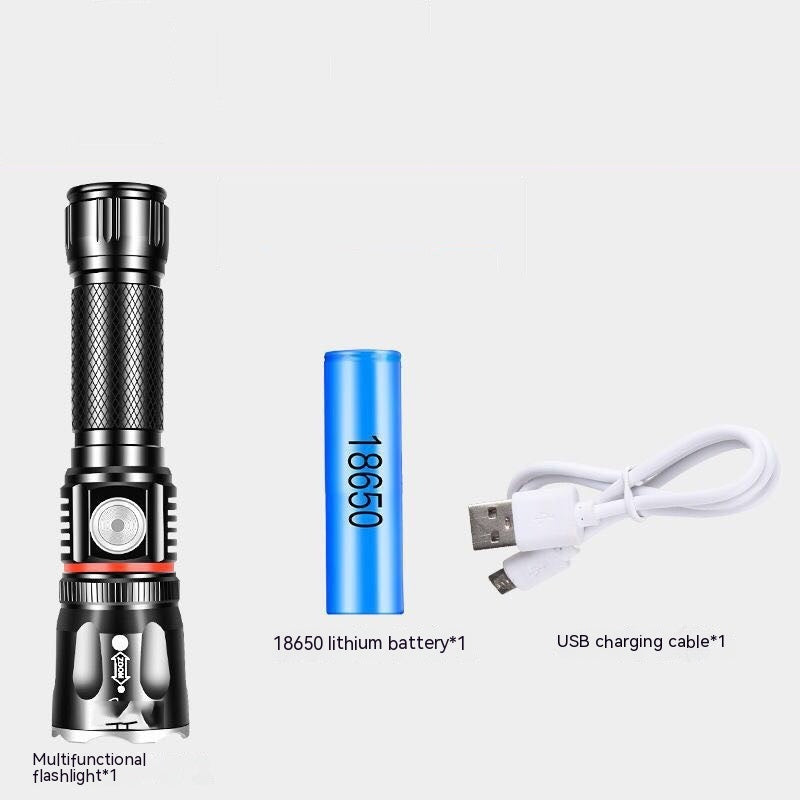 Multifunctional Telescopic T6 Outdoor Camping Flashlight