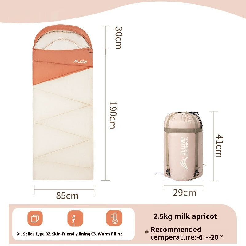 Thickened Outdoor Camping Sleeping Bag for Cold Protection