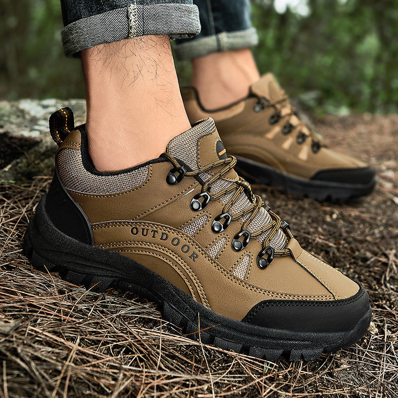 Men's Leather Low-Top Outdoor Hiking Boots