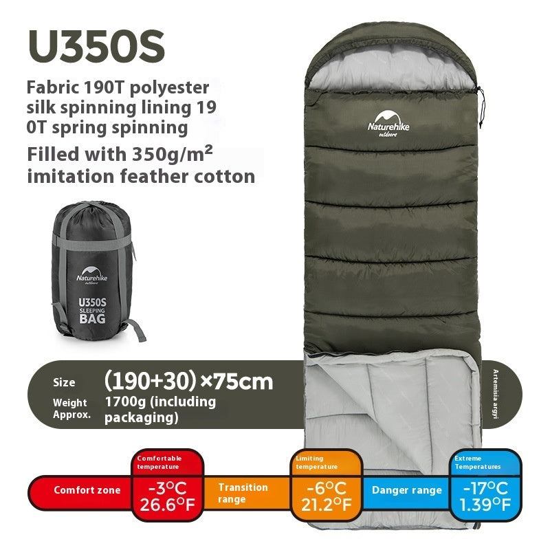Naturehike Hooded Envelope Sleeping Bag Double Outdoor Camping