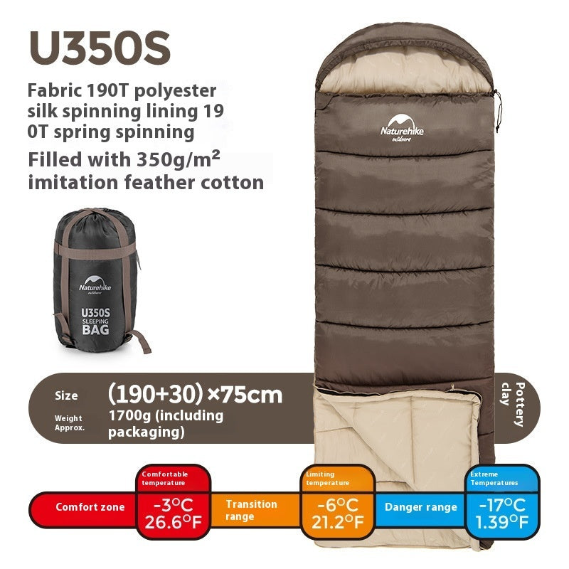 Naturehike Hooded Envelope Sleeping Bag Double Outdoor Camping