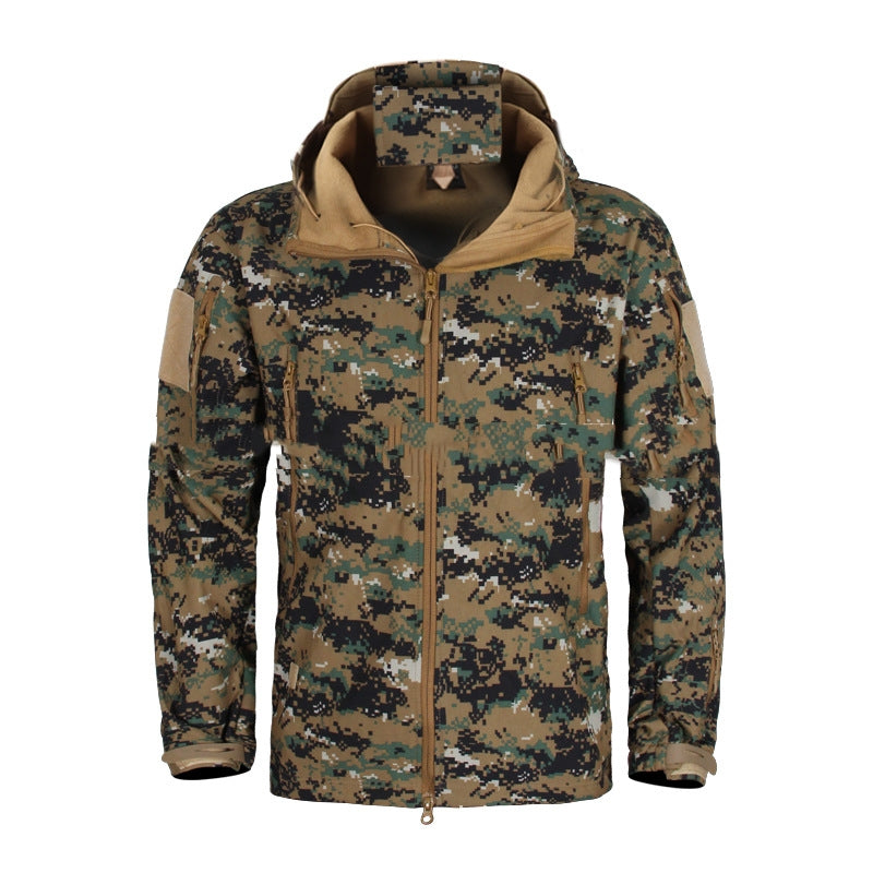 Large Softshell Fleece Camouflage Winter Jacket