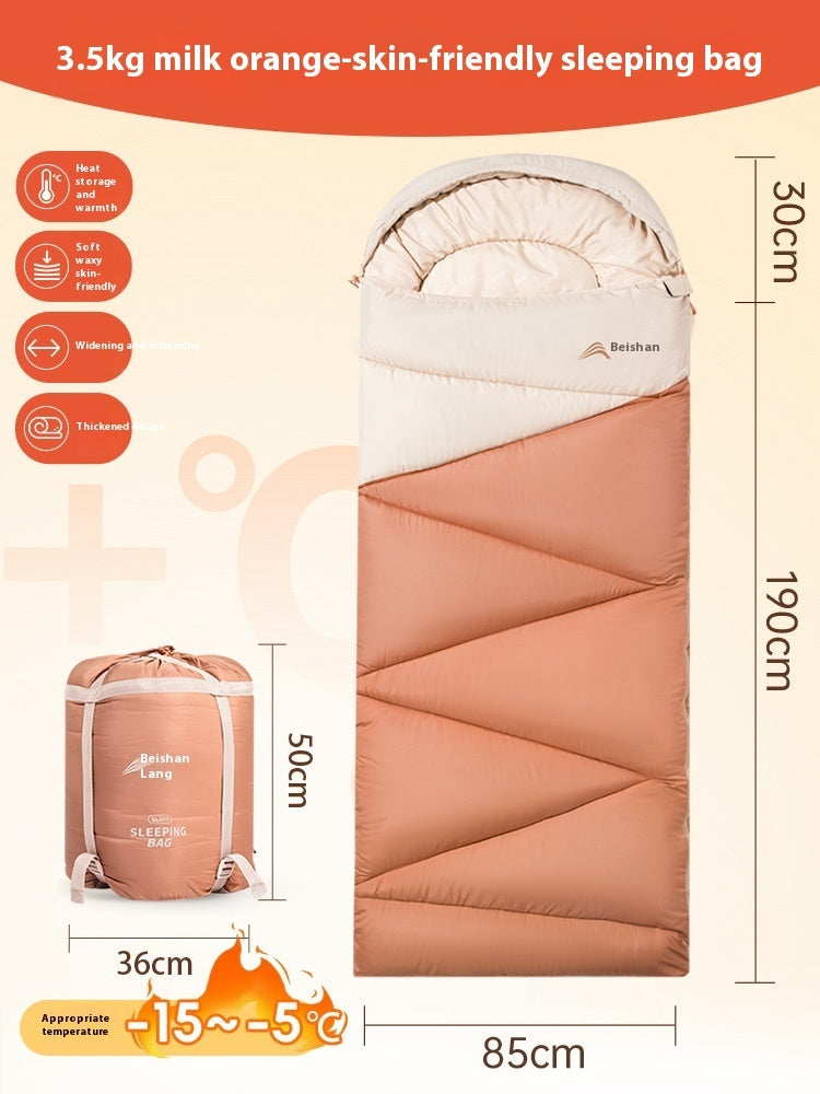 Thickened Outdoor Camping Sleeping Bag for Cold Protection